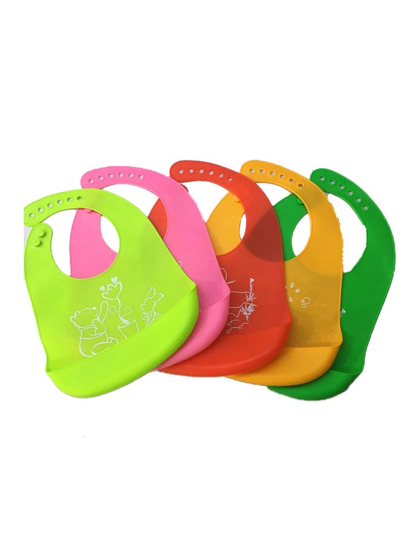 New silicone bibs baby portable food-grade drooling towel baby eating waterproof dirt-resistant silicone rice bibs - Image 1