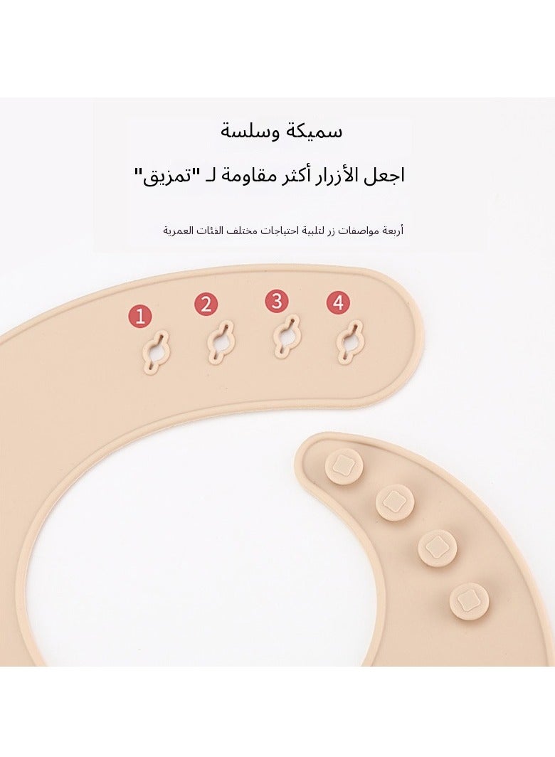 New silicone bibs baby portable food-grade drooling towel baby eating waterproof dirt-resistant silicone rice bibs - Image 3