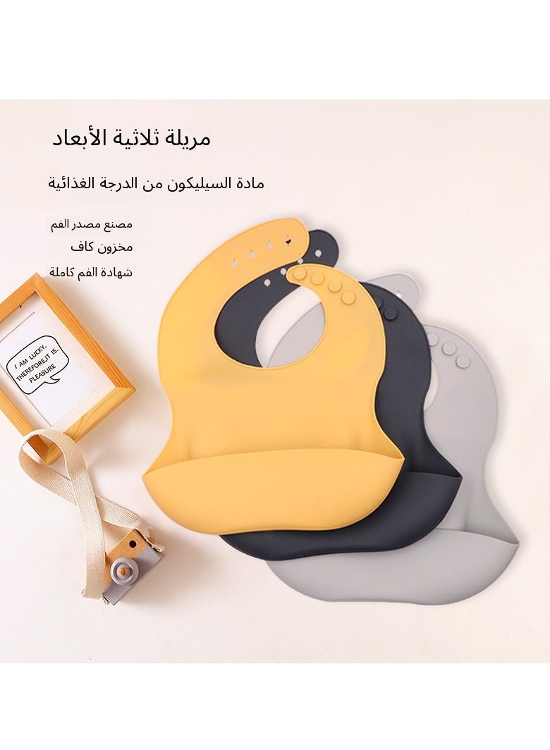New silicone bibs baby portable food-grade drooling towel baby eating waterproof dirt-resistant silicone rice bibs - Image 4