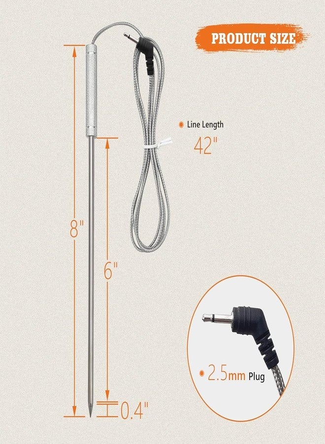 YAOAWE Upgraded Meat Probe Replacement for Thermopro Thermometers TP04, TP06, TP06S, TP07, TP-07S, TP08, TP-08S, TP09, TP09B, TP-10, TP16, TP17, TP20, TP20S, TP25, TP27, TP28, TP829, TP930, 2.5mm - Image 5