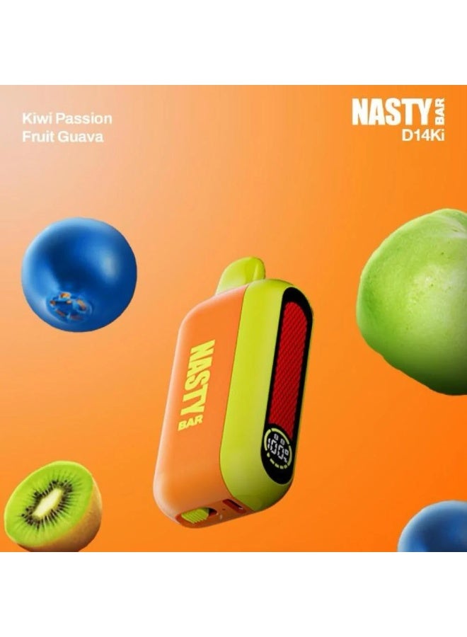 nasty Kiwi Passion Fruit Guava 14000 Puffs 5mg Disposable Pods Vape - Image 1