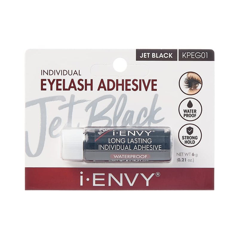 iEnvy SemiPermanent Lash Glue Adhesive for Individual Cluster Lashes  Lash Extension Waterproof Strong Hold LongLasting Up to 2 Weeks LatexFree Perfect for Sensitive Eyes Black 1 Pack