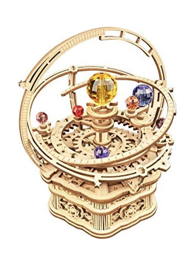 NIBEMINENT 3D Wooden Puzzles Construction Model Kit to Build DIY Music Box Building Kits Rotating Merry-Go-Round (Romantic Carousel) 9.2inch - Image 1