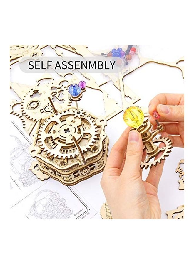 NIBEMINENT 3D Wooden Puzzles Construction Model Kit to Build DIY Music Box Building Kits Rotating Merry-Go-Round (Romantic Carousel) 9.2inch - Image 3