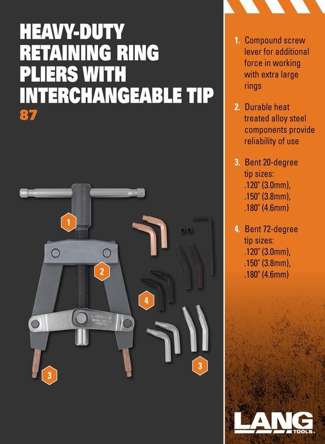 Lang Tools A & E Hand Tools Lang Tools 87 Heavy Duty Pliers with Tip Kit, Silver - Image 4