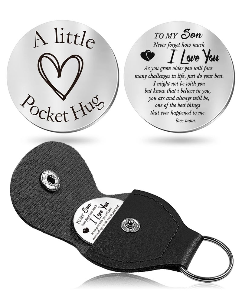 CINDYHE Pocket Hug Token keychain Gifts for Men Women Him Her Dad Mom Son Daughter Brothers Sisters Teacher Boy Girl Friends (Son Gift) - Image 1