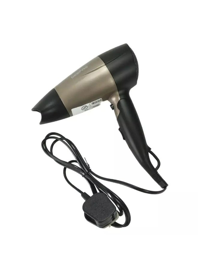 Geepas Beauty Mini Hair Dryer with Foldable Handle, GH8642- Grey - Image 1