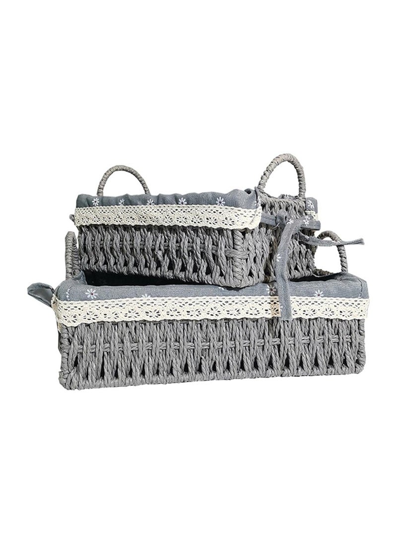 Set of 2 Eco-Friendly Handwoven Storage Baskets with Handles – Durable Rectangular Woven Bins with Sturdy Plastic Frame and Removable Fabric Liners, Home Organization for Living Room, Bedroom, Bathroom, and Nursery – Grey - pzsku/Z0C08A6D49E5DEF8442C7Z/45/_/1733936708/6108d596-472b-47e0-a23c-3bc2369d698d