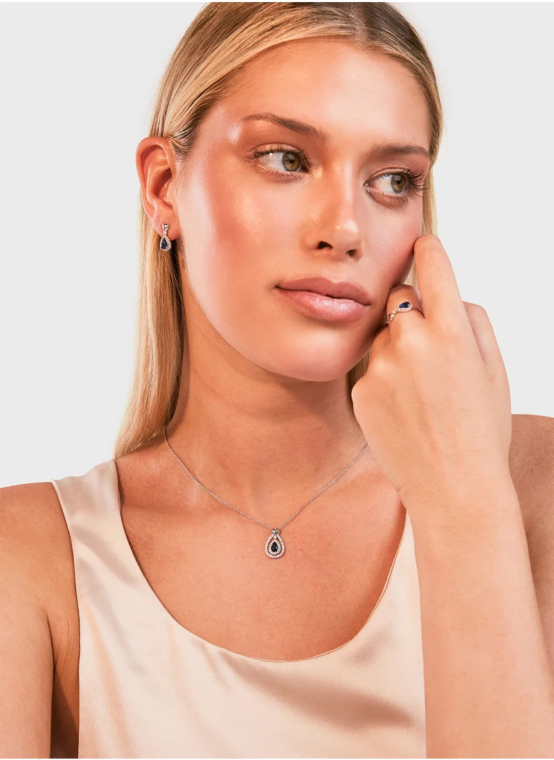 BUCKLEY LONDON Sapphire Heart Pear-Drop Earring