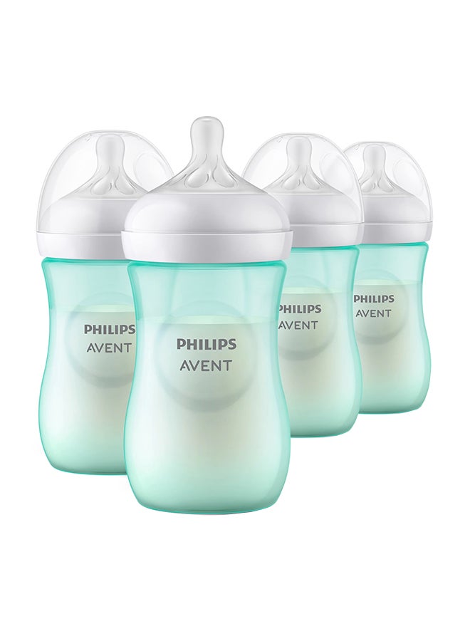 Philips Avent Natural Baby Bottle With Natural Response, Teal, 260ml, Medium Flow (Flow 3), 4 Pieces