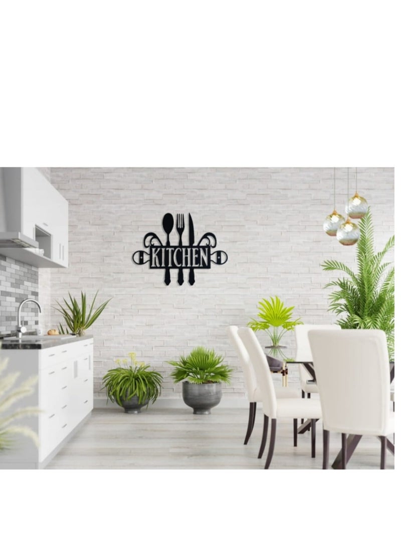 قطعة جدارية للمطبخ معدنية بتصميم ادوات تناول الطعام - Image 4