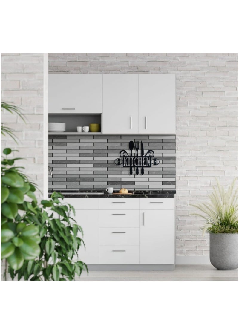 قطعة جدارية للمطبخ معدنية بتصميم ادوات تناول الطعام - Image 5