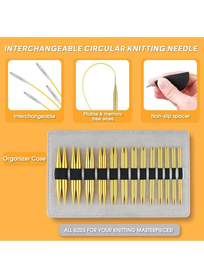Stithoo Interchangeable Circular Knitting Needles Set, 13 Pairs (3mm-10mm) US 2.5-15 with 16, 24, 32, 40 Inch Cables, Accessories and Case for Knitting Hats, Sweaters, Shawls, Blankets - Image 5