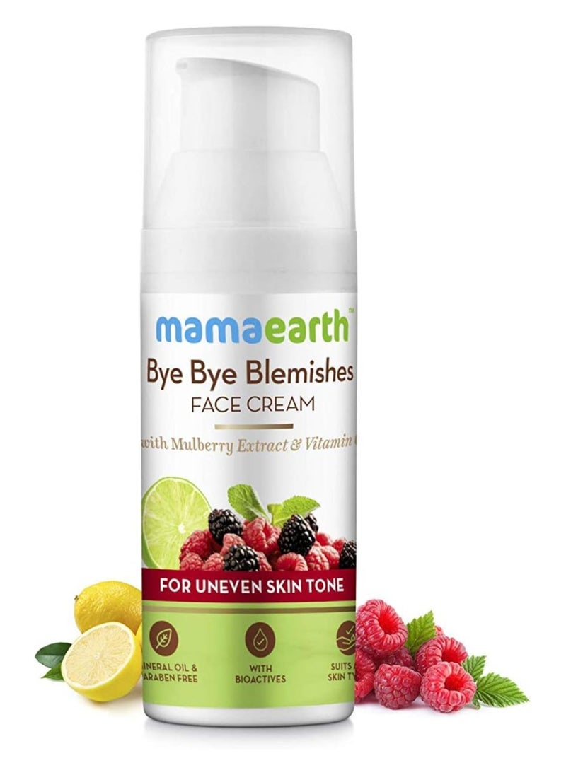Mamaearth - Mamaearth Bye Bye Blemishes Face Cream,  For Pigmentation & Blemish Removal,  With Mulberry Extract & Vitamin C (30 ML) - Image 1