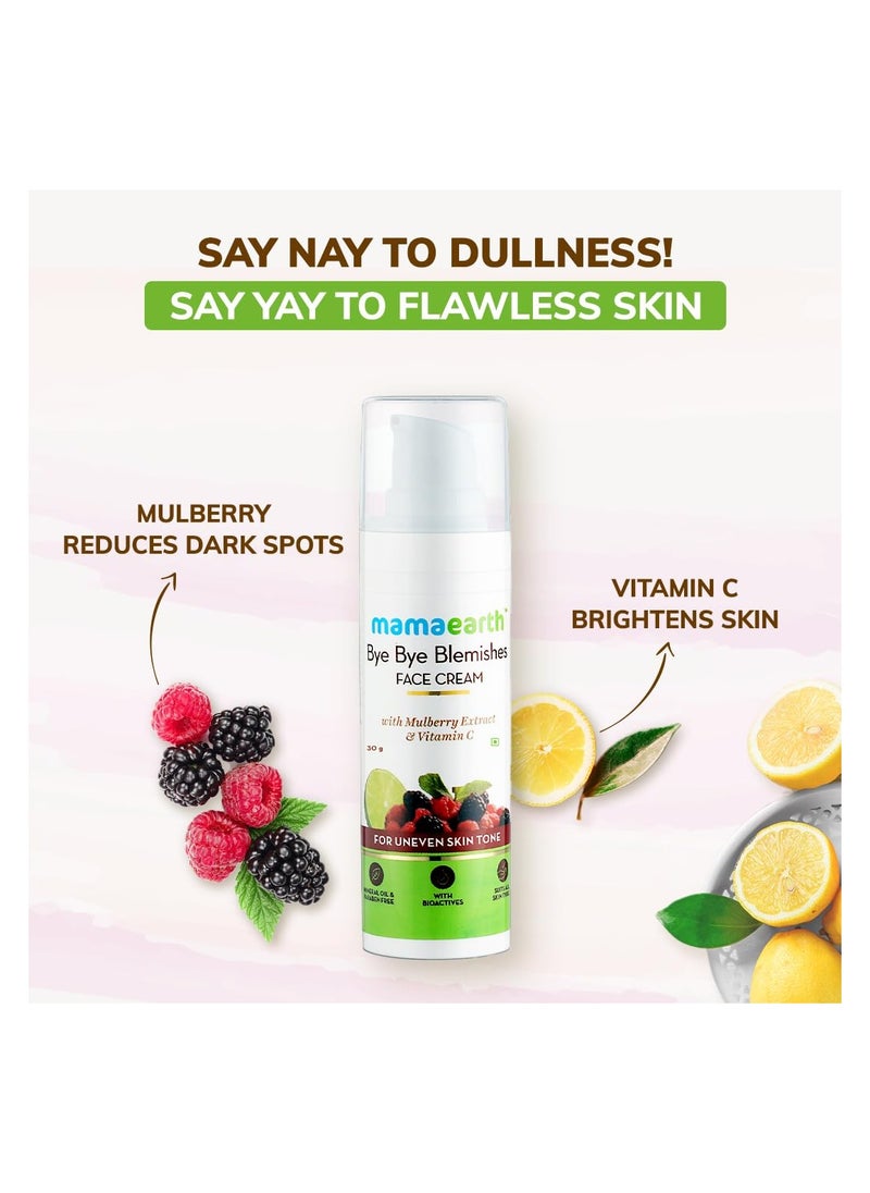 Mamaearth - Mamaearth Bye Bye Blemishes Face Cream,  For Pigmentation & Blemish Removal,  With Mulberry Extract & Vitamin C (30 ML) - Image 1