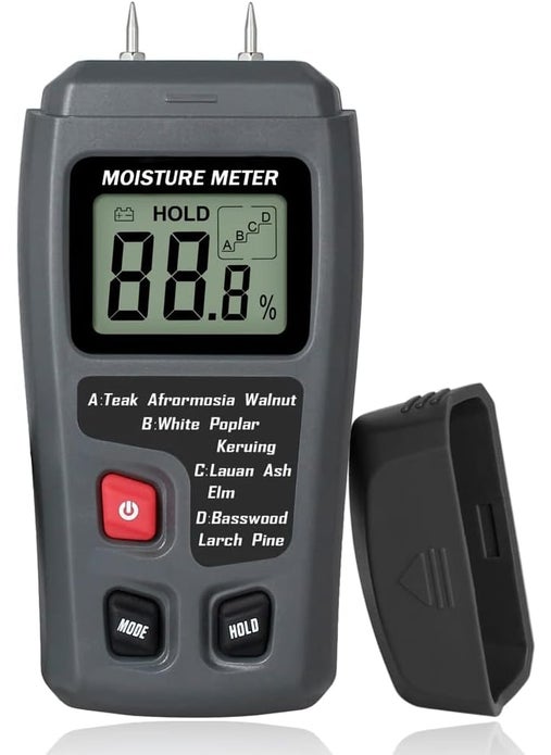 Digital Wood Moisture Meter Handheld LCD Moisture Tester Detector with 2 Test Probes for WoodPaperConcreteFirewoodBuilding Material Humidity Measuring