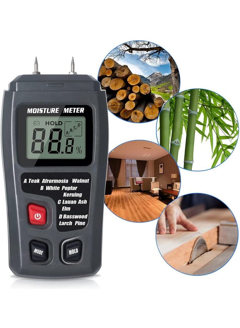 Eyech Digital Wood Moisture Meter Handheld LCD Moisture Tester Detector with 2 Test Probes for WoodPaperConcreteFirewoodBuilding Material Humidity Measuring  - Image 5