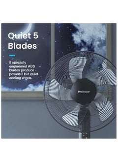Pro Breeze Pro Breeze 16-Inch Pedestal Fan with Remote Control and LED Display, 4 Operational Modes, 80° Oscillation, Adjustable Height & Pivoting Fan Head, Perfect for Homes, Offices and Bedrooms - Black  - Image 4