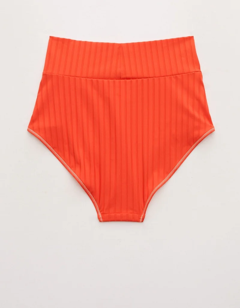 Aerie  Aerie Ribbed High Waisted Full Coverage Bikini Bottom for Women | Best Price UAE