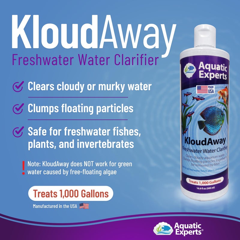 Aquatic Experts KloudAway Freshwater Aquarium Water Clarifier - Clears Cloudy Water, Water Clarifier for Fish Tank, Made in USA, Aquatic Experts (1 Pack) - Image 3