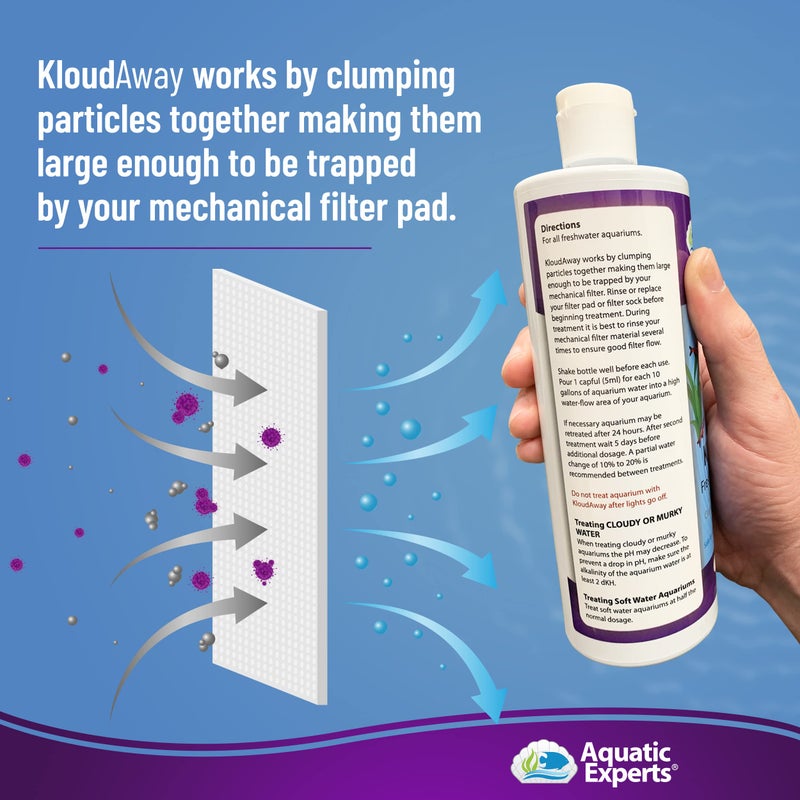 Aquatic Experts KloudAway Freshwater Aquarium Water Clarifier - Clears Cloudy Water, Water Clarifier for Fish Tank, Made in USA, Aquatic Experts (1 Pack) - Image 4