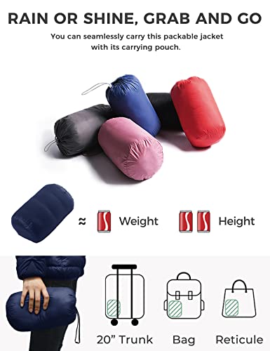 wantdo Women's Hooded Packable Ultra Light Weight Short Down Jacket Navy Medium - Image 4