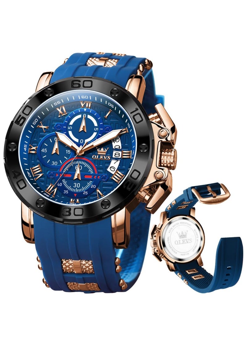 OLEVS Men's Chronograph Fashion Business Luminous Waterproof Casual Watch 9986 - Image 1