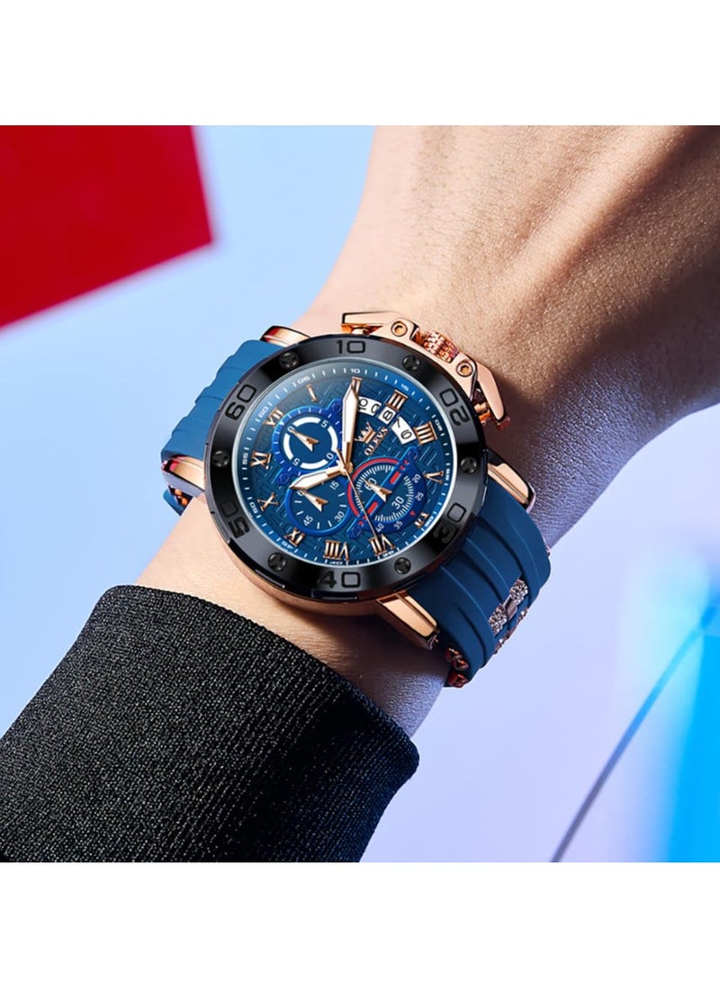 OLEVS Men's Chronograph Fashion Business Luminous Waterproof Casual Watch 9986 - Image 2