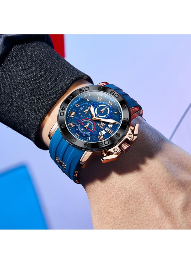 OLEVS Men's Chronograph Fashion Business Luminous Waterproof Casual Watch 9986 - Image 3