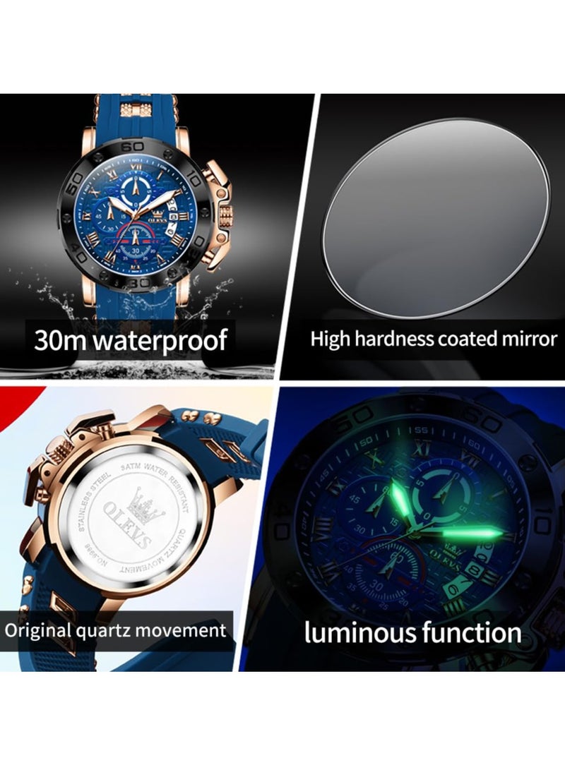 OLEVS Men's Chronograph Fashion Business Luminous Waterproof Casual Watch 9986 - Image 4