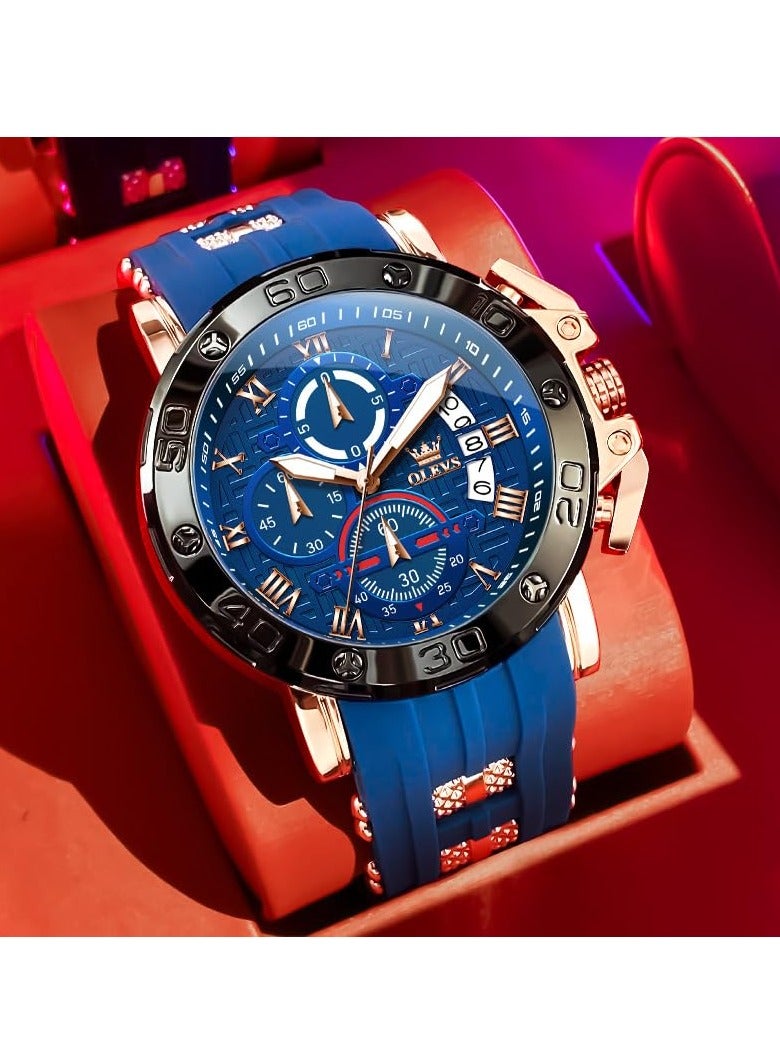 OLEVS Men's Chronograph Fashion Business Luminous Waterproof Casual Watch 9986 - Image 5