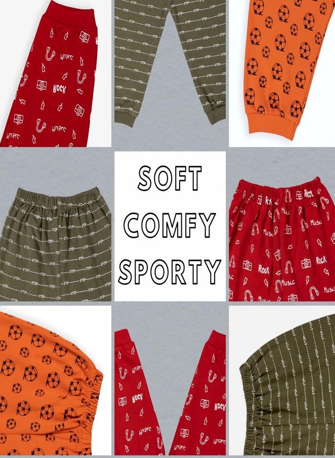 AMY Cotton Baby Pajama Pants with Sporty Prints | Premium Pure Cotton Fabric for All-Day Comfort (Deep, Pack of 3, 3-18 Months, Unisex Baby, Pajamas) (6-12 M) - Image 3