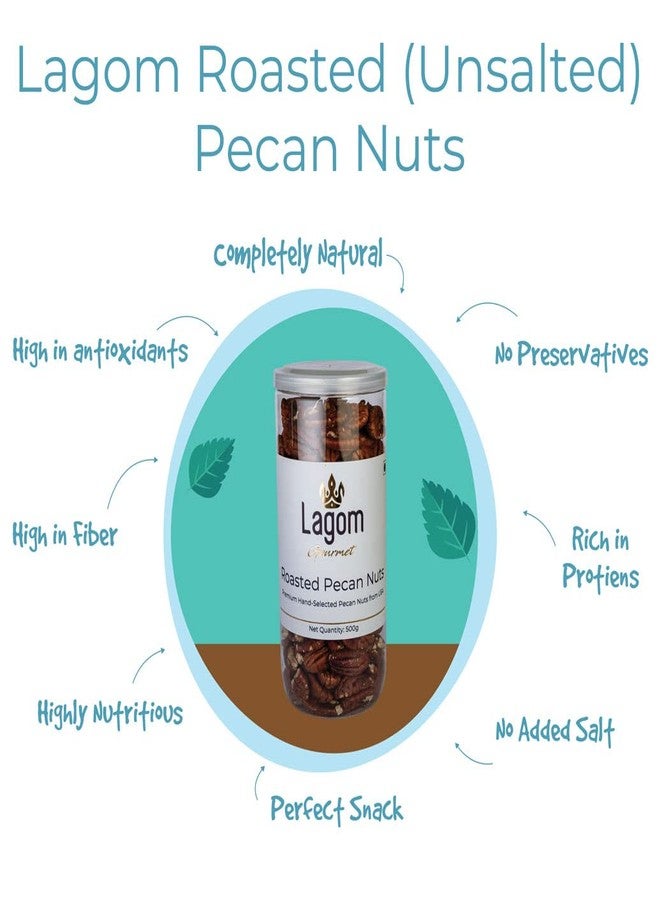 Lagom Gourmet Roasted Pecan Nuts 1 kg | No Salt | Dry Roasted | No Oil Used | All Natural | No Preservatives | No Additives | Gluten Free | Vegan | Plant Based | Non GMO | Nuts Dry Fruits - Image 4