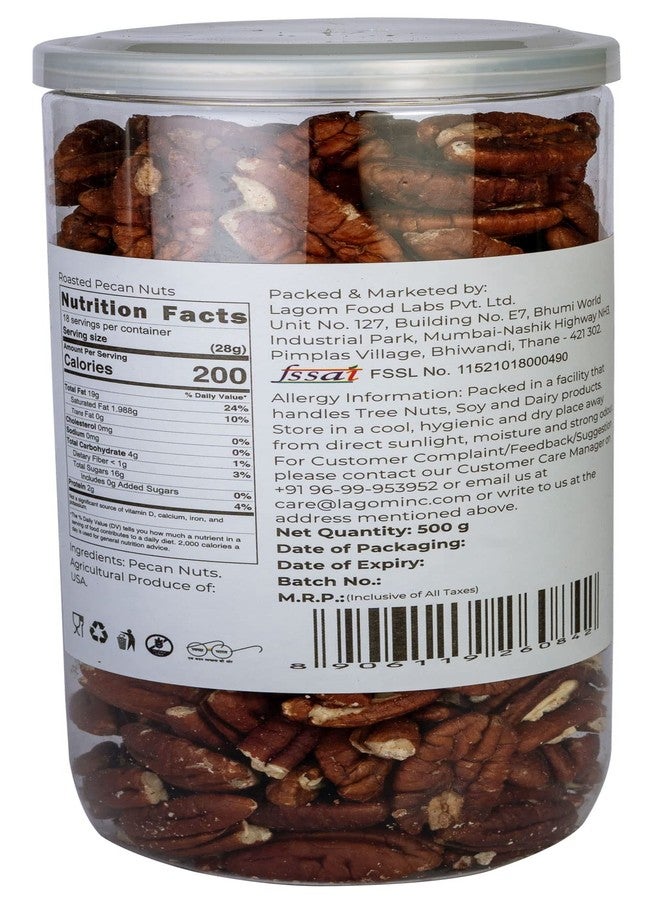 Lagom Gourmet Roasted Pecan Nuts 1 kg | No Salt | Dry Roasted | No Oil Used | All Natural | No Preservatives | No Additives | Gluten Free | Vegan | Plant Based | Non GMO | Nuts Dry Fruits - Image 2