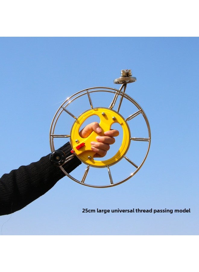 Generic - Kite Line Roulette Stainless Steel Kite Roulette Anti-reverse Hand Brake High-grade Large Bearing Hand Grip Wheel Spool Jianpeng-Colour:21 Large Universal Handbrake + 4 Strands 600m Tire Line - Image 1