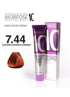 MORFOSE Morfose 10 Argan Oil Hair Color Cream - Radiant Intense Copper (7.44), 100ml  - Image 1