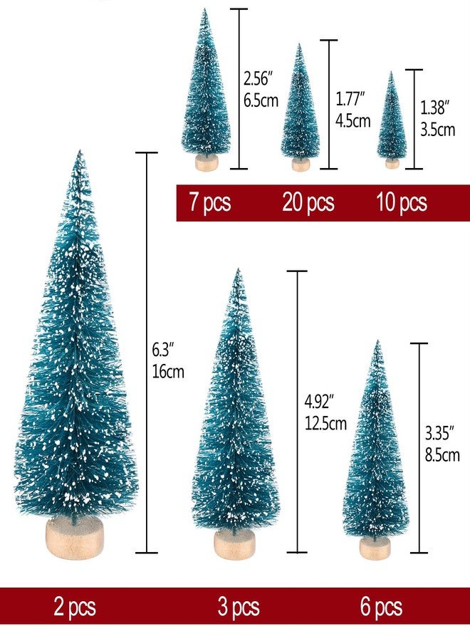 KUUQA 48Pcs Mini Sisal Trees Bottle Brush Trees Diorama Models Miniature Christmas Trees for Crafts, Christmas Party Home Decoration, Small Size Trees - Image 2