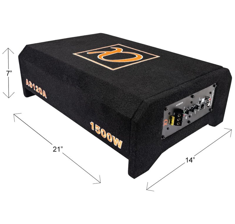 Alphasonik AS120A 12" 1500 Watts with a Built-in Amplifier Down-Firing Shallow Mount Enclosed for Tight Spaces in Cars and Trucks, Slim Thin Loaded Subwoofer Air Tight Sealed Bass Enclosure - Image 5