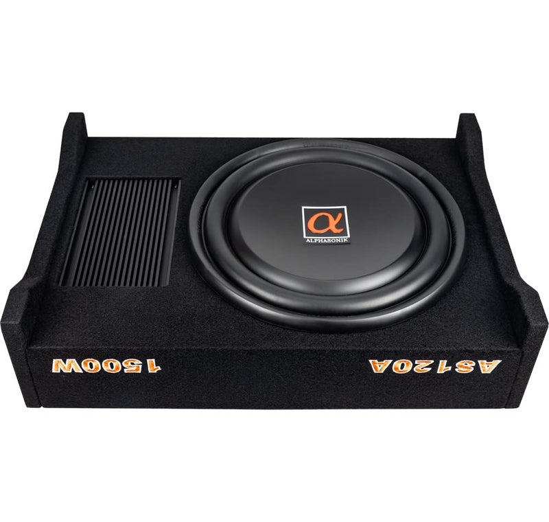 Alphasonik AS120A 12" 1500 Watts with a Built-in Amplifier Down-Firing Shallow Mount Enclosed for Tight Spaces in Cars and Trucks, Slim Thin Loaded Subwoofer Air Tight Sealed Bass Enclosure - Image 4