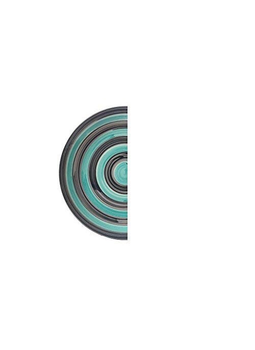 Caffeine Caffeine Ceramic Handmade Stoneware Grey Teal Illusion Dinner Plate 10" inch Single Plate for Dinner (Microsafe & Dishwasher Safe)  - Image 2