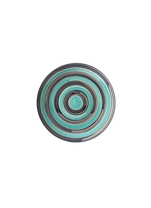 Caffeine Caffeine Ceramic Handmade Stoneware Grey Teal Illusion Dinner Plate 10" inch Single Plate for Dinner (Microsafe & Dishwasher Safe)  - Image 1