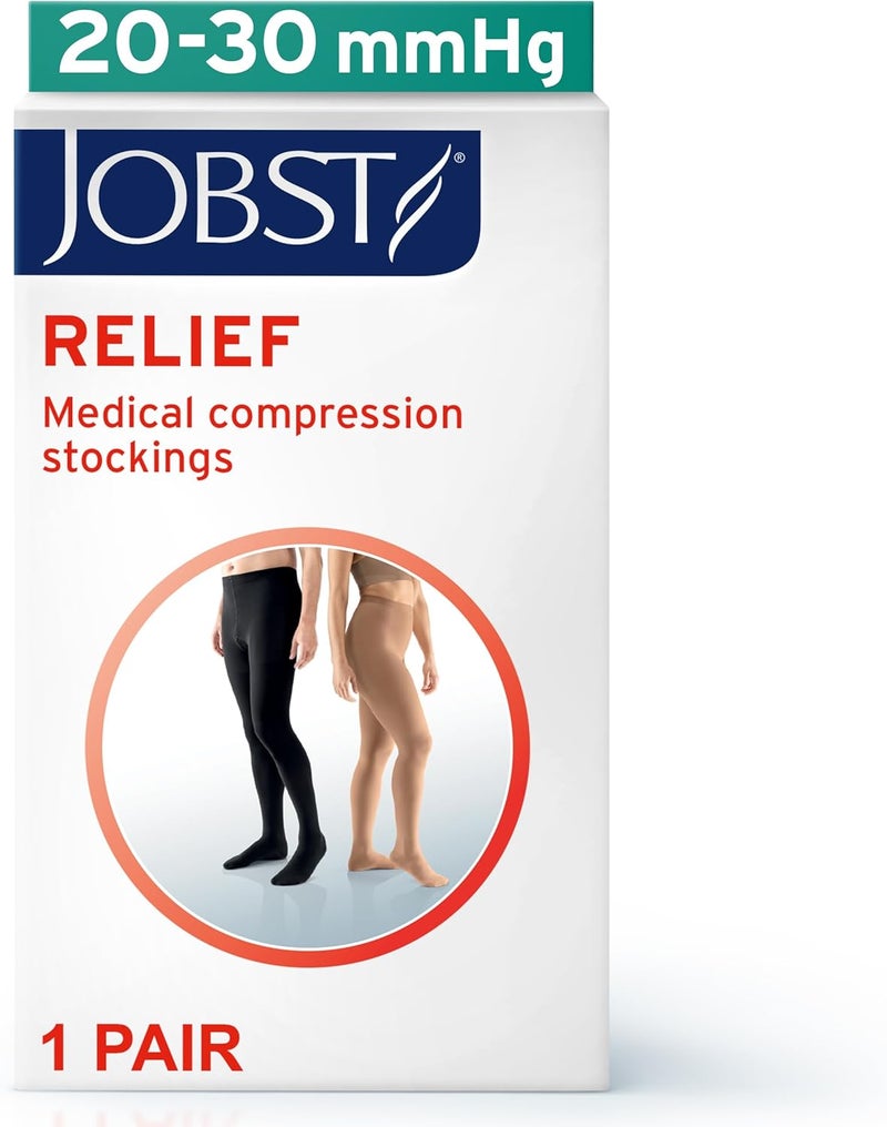 JOBST Relief Waist High Graduated Compression Stockings, 20-30 mmHg, Closed Toe, Beige, Large - Image 2
