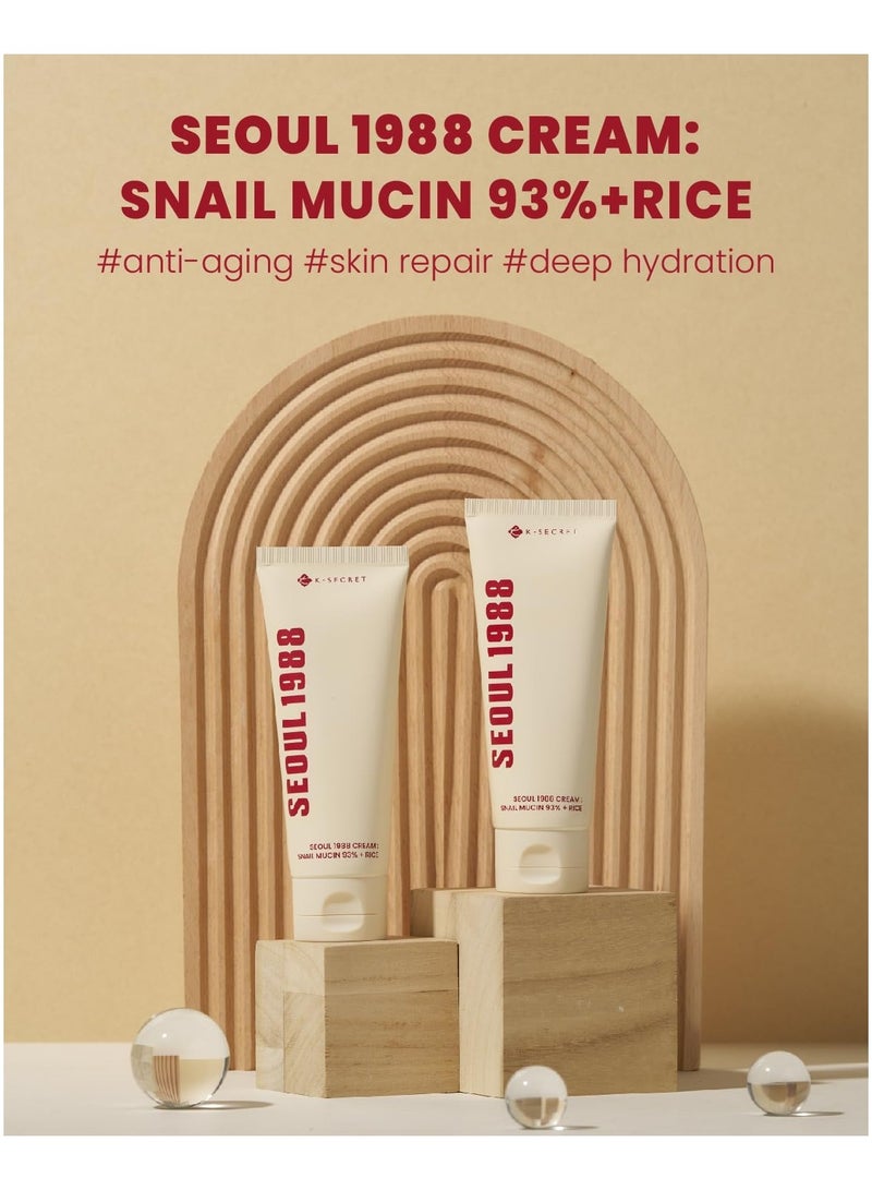K-SECRET SEOUL 1988 Cream : Snail Mucin 93% + Rice - Image 2