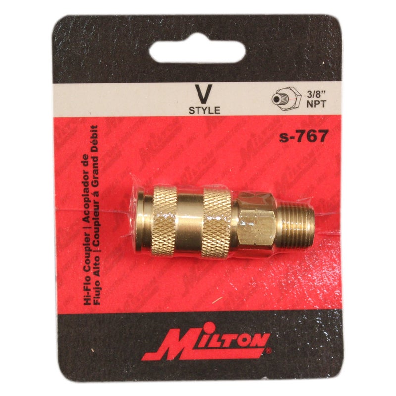 Milton Industries S-767 HI-Flo V-Style -FeetA,M,V-Feet 3/8-Inch MNPT Brass Body, Single - Image 2