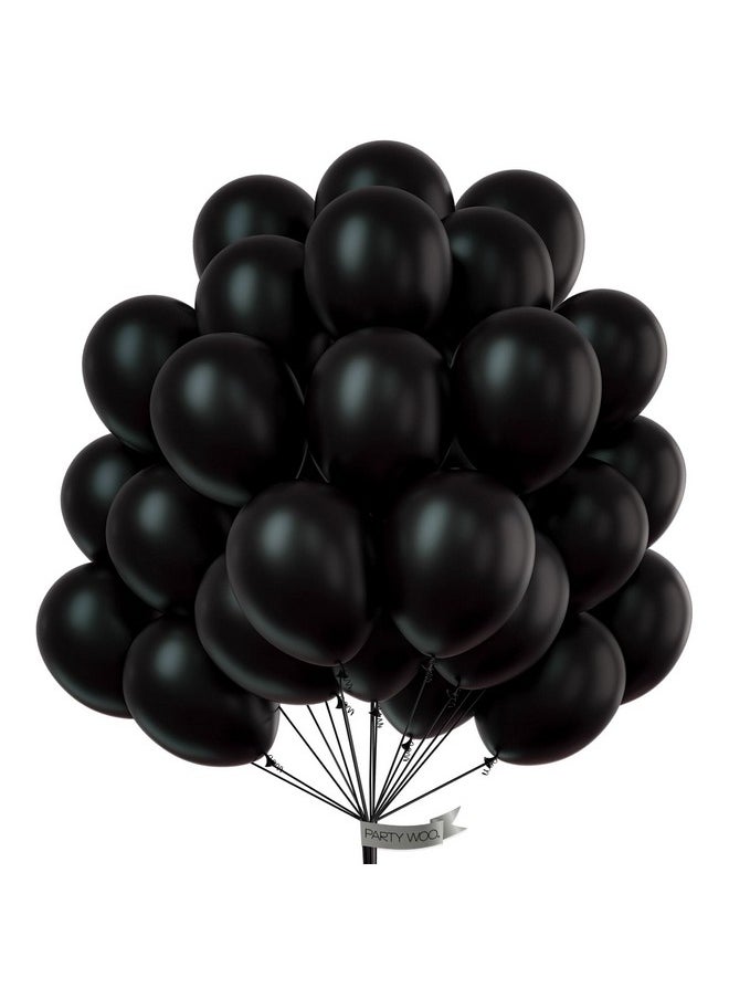 PartyWoo Black Balloons, 100 Pcs 12 Inch Matte Black Balloons, Black Balloons For Balloon Garland Or Balloon Arch As Party Decorations, Birthday Decorations, Retirement Party Decorations, Black-Y18  - Image 1
