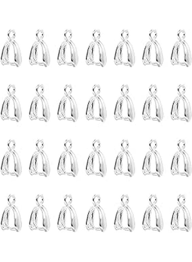Silver Alloy Pendant Clips Necklace Clasps 40Pcs DIY Jewelry Findings Crafting Accessories - Image 1