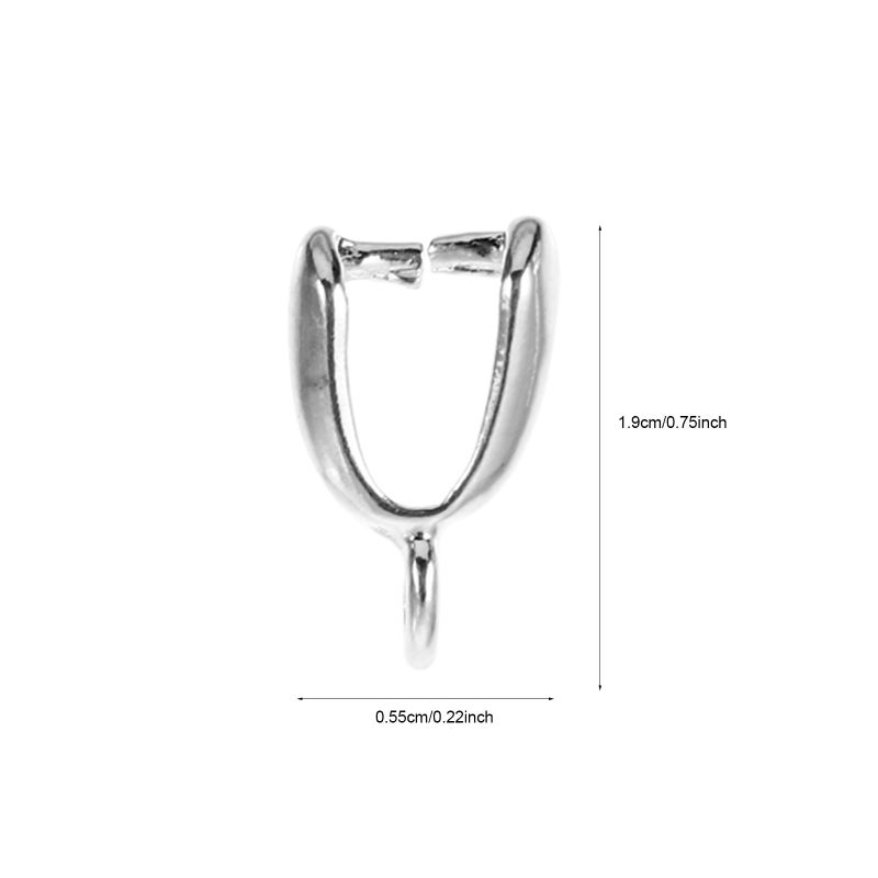 Silver Alloy Pendant Clips Necklace Clasps 40Pcs DIY Jewelry Findings Crafting Accessories - Image 3