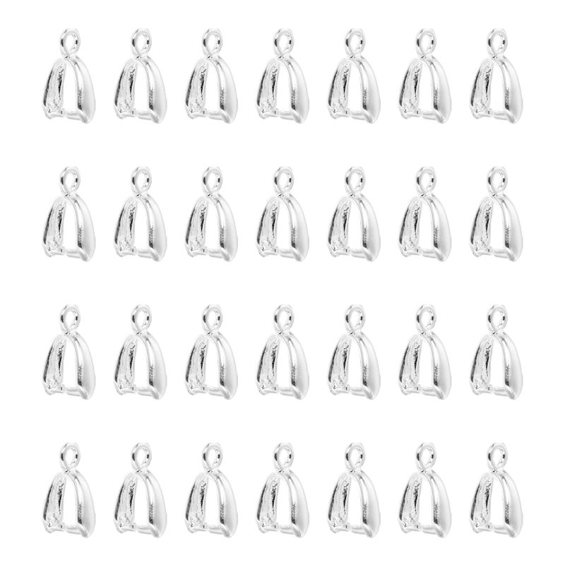 Silver Alloy Pendant Clips Necklace Clasps 40Pcs DIY Jewelry Findings Crafting Accessories - Image 2
