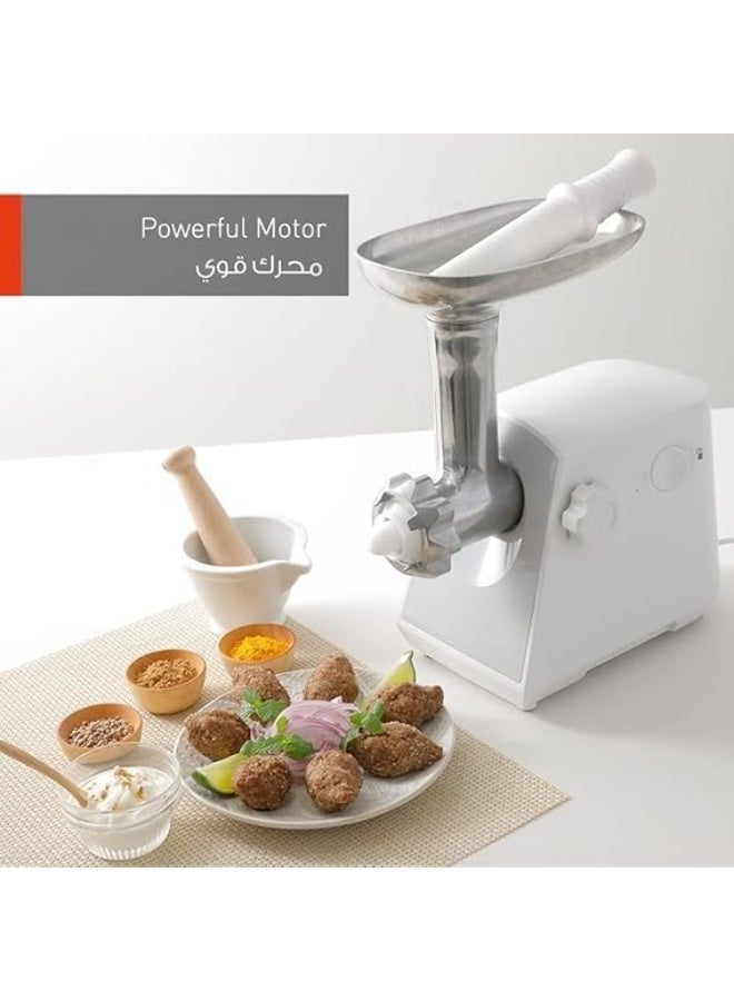 مفرمة لحوم كهربائية 1800 وات | سعة 2 كجم/دقيقة | 3 شفرات | وعاء كبير ومكبس بلاستيك | موديل DMG-205 - Image 3
