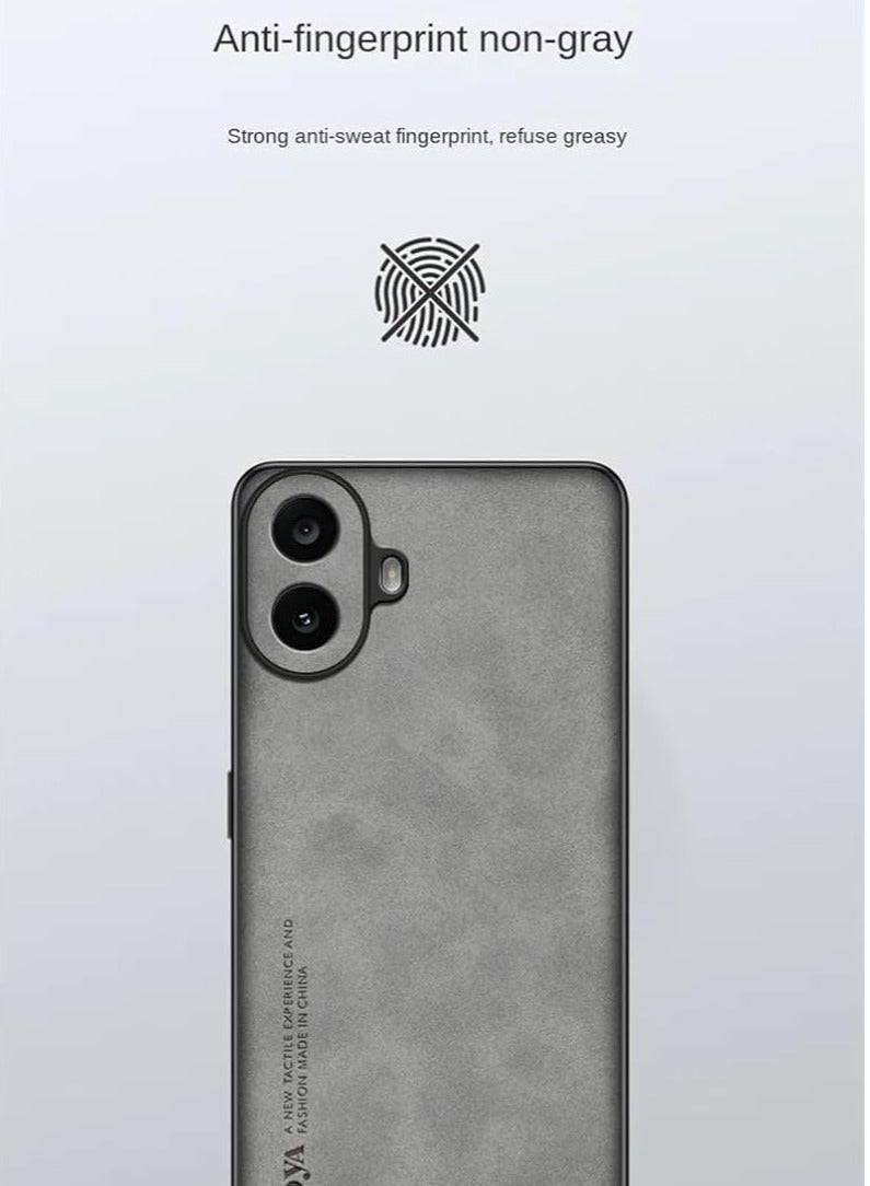 general Case Compatible with Nothing CMF Phone 1, Plain Leather Case Matte Silicone Bumper Anti-Fingerprint Shockproof Protective Back Cover for Nothing CMF Phone 1 5G - Image 2